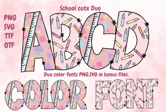 Bring Playful Energy to Your Projects with School Cute Duo