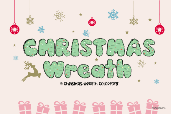 Christmas Wreath Font: Infusing Designs with Festive Charm