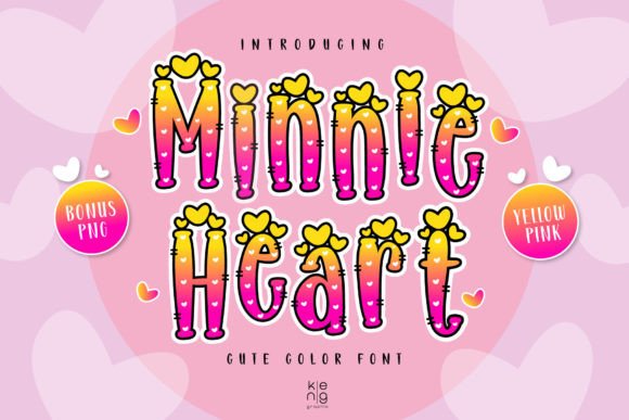 Minnie Heart Y-p: A Playful Color Font for Bold Projects